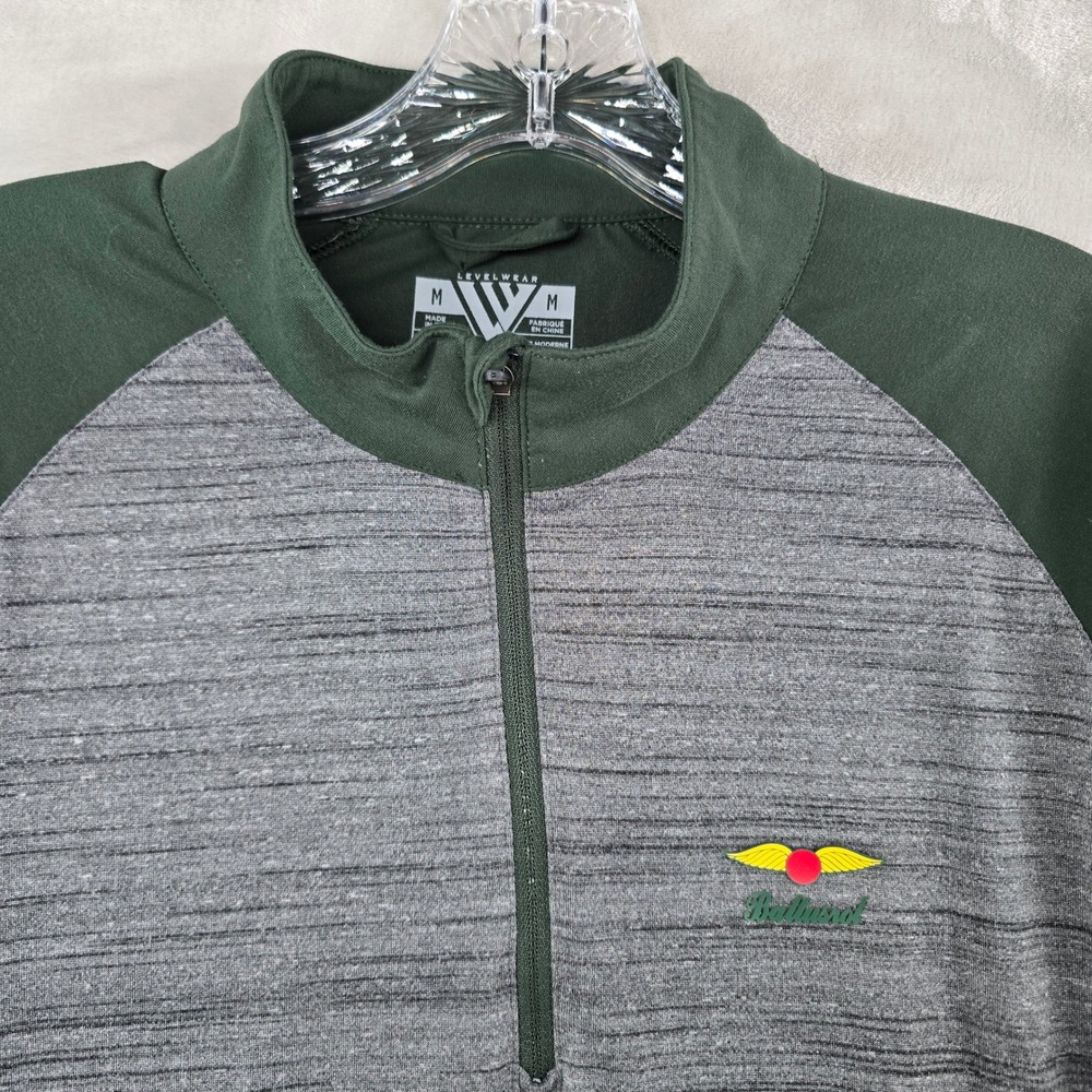 Gray Baltusrol Golf Club Levelwear 1/4 Zip Pullover Men Medium Green Performance